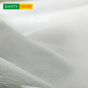 Rideaux en voile 100% polyester de style américain moderne, blancs, avec <span class=keywords><strong>tringle</strong></span> isolante en corde tissée, solides, pour salon, cantonnières, ignifuges - Product Image 5