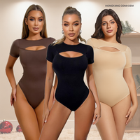 Taille personnalisée à la mode femmes à manches courtes sans couture rehausseur de hanche compression quotidienne grande taille body shaper