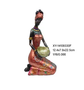 Redeco Hot Sale Polyresin African Women Figurine Statue Religious Statue Resin Sculpture For Sale