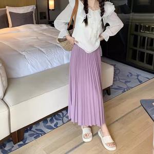 Váy xếp ly dài dáng rộng chất <span class=keywords><strong>satin</strong></span> cao cấp, màu trơn, thoáng khí, kiểu dáng thời thượng thanh lịch năm 2025, bán buôn - Product Image 3