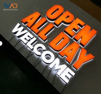 Enseigne LED 3D de luxe à double éclairage, lettres métalliques personnalisées rétroéclairées et éclairées par l'avant pour la décoration murale de boutiques, hôtels, salons et entreprises