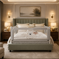 Barrière de lit pour bébé pliable et portable certifiée CE, cadre métallique, barrière de sécurité pour tout-petits, hauteur réglable, fabricant OEM