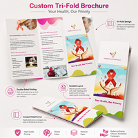 Impression de brochures personnalisées à trois volets, couleur pleine, papier offset, finition vernie, fabricant de prospectus promotionnels OEM