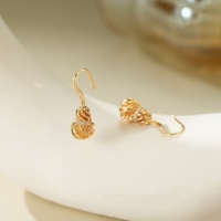Pendientes de circonita con diseño artístico de aleación TANGPEI, regalo de moda, chapados en oro de 18 quilates, circonita dorada, ritmo espiral hueco, calabaza.