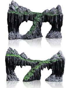 Acquario accessori-artificiale picco di montagna decorazione di piante acquatiche ornamento acquario acquario paesaggistico nascondiglio roccioso grotta muschio - Product Image 5