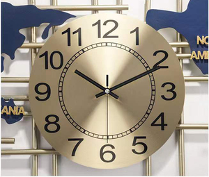 <span class=keywords><strong>Orologio</strong></span> <span class=keywords><strong>da</strong></span> <span class=keywords><strong>Parete</strong></span> Moderno in Metallo di Lusso Leggero a Forma di Grande Mappa del <span class=keywords><strong>Mondo</strong></span> per Soggiorno - Product Image 6