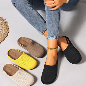 Colección Verano 2025 de Baotou, Chanclas Retro para Mujer, Cómodas y Transpirables, Parte Superior de Malla, Forro de Algodón, Sandalias de Exterior - Product Image 4