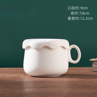 Tasse en céramique Zisha émaillée TG, poterie DIY, peinte à la main sous l'émail, couleur minimaliste, mug en bisque blanc, argile à haute blancheur, non émaillée