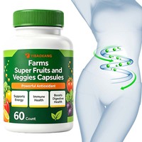Complément alimentaire naturel en capsules vertes de superaliments entiers de fruits OEM pour soutenir l'immunité et la santé intestinale, enrichi en nutriments et vitamines pour adultes