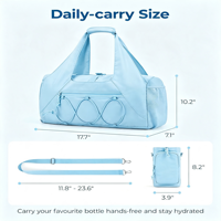 Sac de sport léger et imperméable pour yoga, avec pochette amovible pour bouteille d'eau, grande capacité, plusieurs poches, sac de voyage sportif