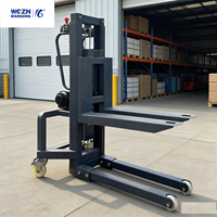 WGZN Tragbarer 300kg Kleiner Bühnen-Soundlift-Stapler 1,6m Abnehmbarer Gabelstapler Mini Elektrischer Hubwagen