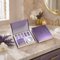Scatola Regalo per Set Skincare a Forma di Libro con Chiusura Magnetica, Laminazione Opaca, Goffratura, Lamina Oro, Logo Personalizzato, Eco-Friendly