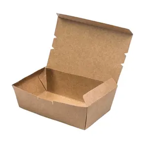 100% biodegradável levar restaurante fast food recipiente caixa de papel Kraft
