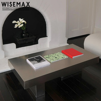WISEMAX FURNITURE Meubles de salon modernes et minimalistes, table basse en acier inoxydable, table centrale rectangulaire pour la maison, la villa