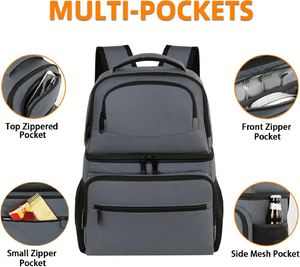 Cooler Backpack Insulated Lunch Backpack for Men Women Leakproof Double Layer Lunch Cooler Bag Lightweight Soft Lunch Backpack - Product Image 2