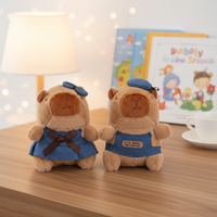 En gros, Porte-clés en peluche Capybara en denim pour couple, jouet animal en peluche doux et moelleux, style Kawaii, breloque de sac, poupée