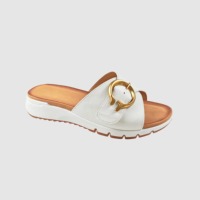 Chaussures compensées à plateforme pour femmes avec boucle métallique, mules compensées à bout ouvert, légères et à semelle épaisse