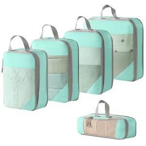 Ensemble de dix cubes de rangement pour vêtements, sacs de voyage en polyester pour cosmétiques et articles de toilette numériques, sacs de rangement pour chaussures et bagages - Product Image 3