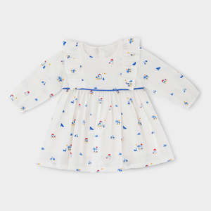 Vestiti girocollo stampati per neonata tessuti 100% cotone organico vestito per bambini pelle abiti per bambini 0-12 <span class=keywords><strong>mesi</strong></span> - Product Image 3