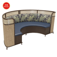 Banc de restaurant commercial en cuir et bois pour café, fast-food, mobilier de stand, ensemble table et chaises