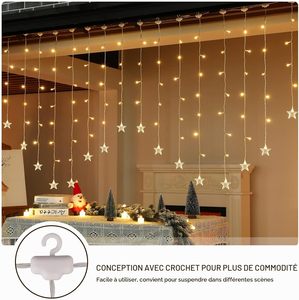 Rideau lumineux solaire LED pour scène extérieure, lumières de Noël - Product Image 2