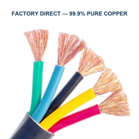 Câble rond flexible en cuivre nu isolé PVC, certifié IEC 60227 RoHS, 1mm², 2,5mm², 2 conducteurs, 3 conducteurs, gaine PVC