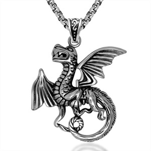 Flying Dragon Pendant <b>Titanium</b> Steel Men's Necklace SP455 Animal Zodiac Jewelry Gift - Product Image 1