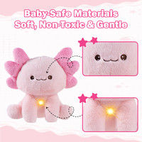 Boneka Axolotl Bernapas dengan Detak Jantung Menenangkan, Dada Bercahaya, Mainan Hewan untuk Mengurangi Kecemasan, Teman Tidur, Hadiah, OEM Grosir