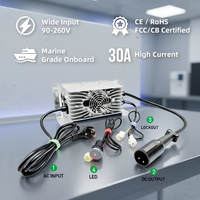 Chargeur de batterie au plomb-acide, au lithium et au LiFePO4 étanche IP65 24V25A, 36V20A, 48V20A, 60V15A, 72V15A pour voiture hybride, chariot élévateur, voiturette de golf