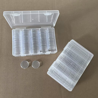 Boîte de rangement pour pièces de monnaie en argent avec 100 étuis ronds pour pièces de 40 mm, boîtes de rangement pour pièces commémoratives