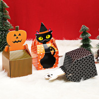 Boîtes cadeaux auto-érectables en papier kraft pour Halloween, pour bonbons, pâtisseries, décorations de cils