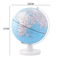 Globe terrestre lumineux pour enfants, 8 pouces, globe éclairé avec carte HD, utilisation éducative au bureau/dans le bureau, certifié CE, support en métal, base en bois