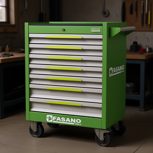 Fasano Tools Rolling Tool Cabinet 7 <b>Drawer</b> Green With Wheels For <b>Workshop</b> Storage - Product Image 3