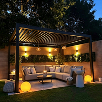 Pergola bioclimatique motorisée en aluminium, gazebo, pavillon, toit à lames rétractables automatiques, imperméable, pour jardin, mariage