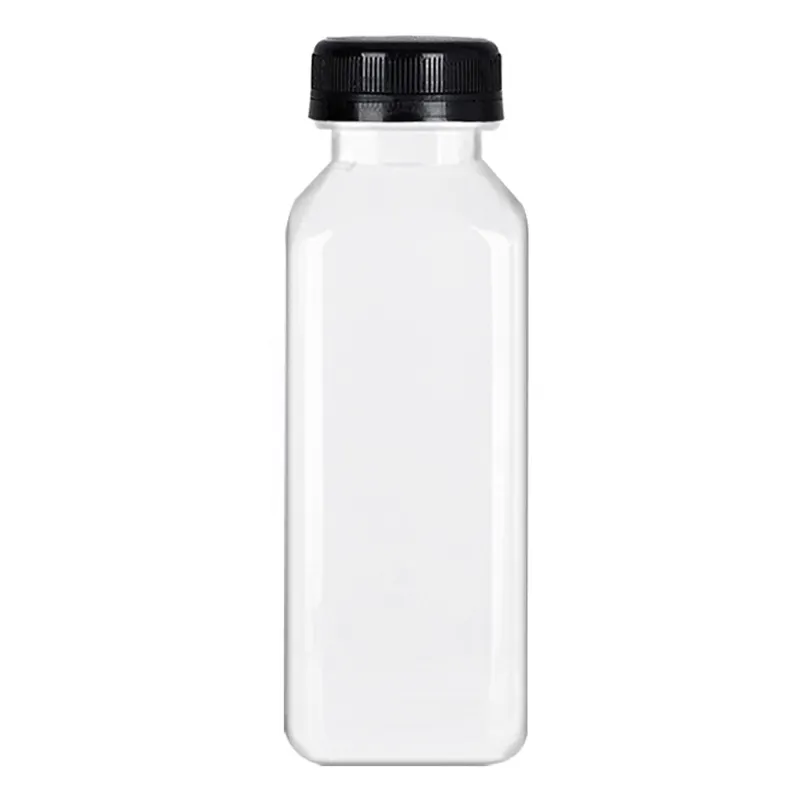 Bouteilles de jus de 12oz en plastique pour brassage à froid, contenants réutilisables transparents, bouteilles de lait vides en plastique pour jus