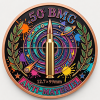 Médaille commémorative de collection spéciale 3D en cuivre fin 999 de 1 oz, en forme de balle, avec relief haut et finition UV anti-décoloration