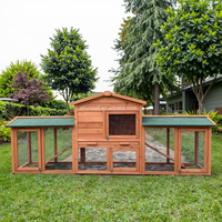 SDR003-D moderne luxe Double course en bois maison de lapin lapin Cage Reptile Cage lapin clapier extérieur poulailler maison pour animaux de compagnie