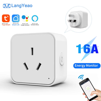 Enchufe Inteligente WiFi LangYeao Tuya AU 16A con Monitoreo de Energía, Compatible con Alexa y Google Home, Control Remoto y Temporizador