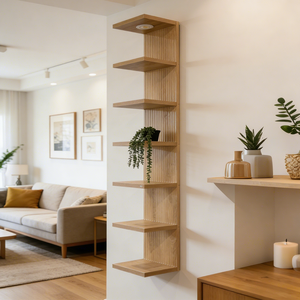 <span class=keywords><strong>Étagère</strong></span> <span class=keywords><strong>murale</strong></span> flottante moderne <span class=keywords><strong>à</strong></span> 7 niveaux avec éclairage LED, présentoir vertical pour chambre <span class=keywords><strong>à</strong></span> coucher, salon, rangement mural, bibliothèque - Product Image 1