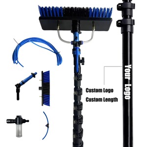 Perche télescopique en aluminium et fibre de carbone 3,6-10,8 m, brosse de nettoyage de panneaux solaires avec distributeur de savon, nettoyeur de vitres télescopique - Product Image 2