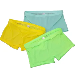 EBay popüler Ultra ince erkek buz ipek Traceless Boxer külot yumuşak örgü külot Modal seksi Boxer pantolon