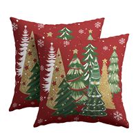 Frohe Weihnachten Quadratischer Kissenbezug 45x45cm Digitaldruck Waschbar Polyester-Mischgewebe Reißverschluss Sofa-Dekoration