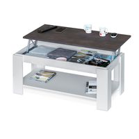 Table basse carrée en bois de luxe moderne, extensible, avec plateau relevable et compartiment de rangement