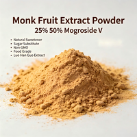 Monk Fruit Extract Powder 25% 50% Mogroside V Natural Sweetener Sugar Substitute Non-GMO Food Grade Luo Han Guo Extract