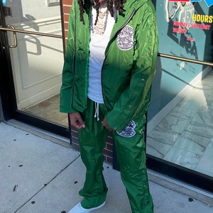 Custom Nylon Sweatsuit Manufacturer Mens <b>Set</b> Zip up Polyester Nylon Jacket Pants Two Piece Windbreaker Tracksuit - Product Image 2