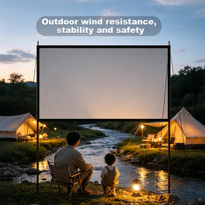 Topleo 120 Inch Wind Resistant Inflatable Portable Outdoor One Person Quick Setup Fabric Floor Rising Projector <b>Screen</b> MN07 Floo - Product Image 6