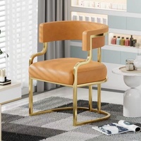 Chaise de luxe en cuir PU de haute qualité avec cadre en fer pour salon de manucure, maquillage et salle à manger de restaurant