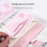 Vente en gros personnalisé A6 Macaron Ensemble carnet Budget Classeur Planificateur Spirale Style PU Couverture en cuir Enveloppes en plastique pour billets de banque Style A5