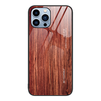Coque de téléphone fine en verre trempé à motif grain de bois pour iPhone 17 15 14 13 12 16 Pro Max Plus – Étui de protection au design minimaliste