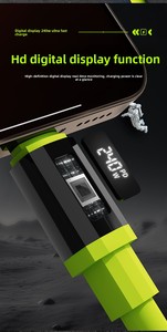 Pd 240W công suất cao sạc nhanh cáp dữ liệu di động hiển thị kỹ thuật số thông minh cho Type-C đến Type-C - Product Image 5